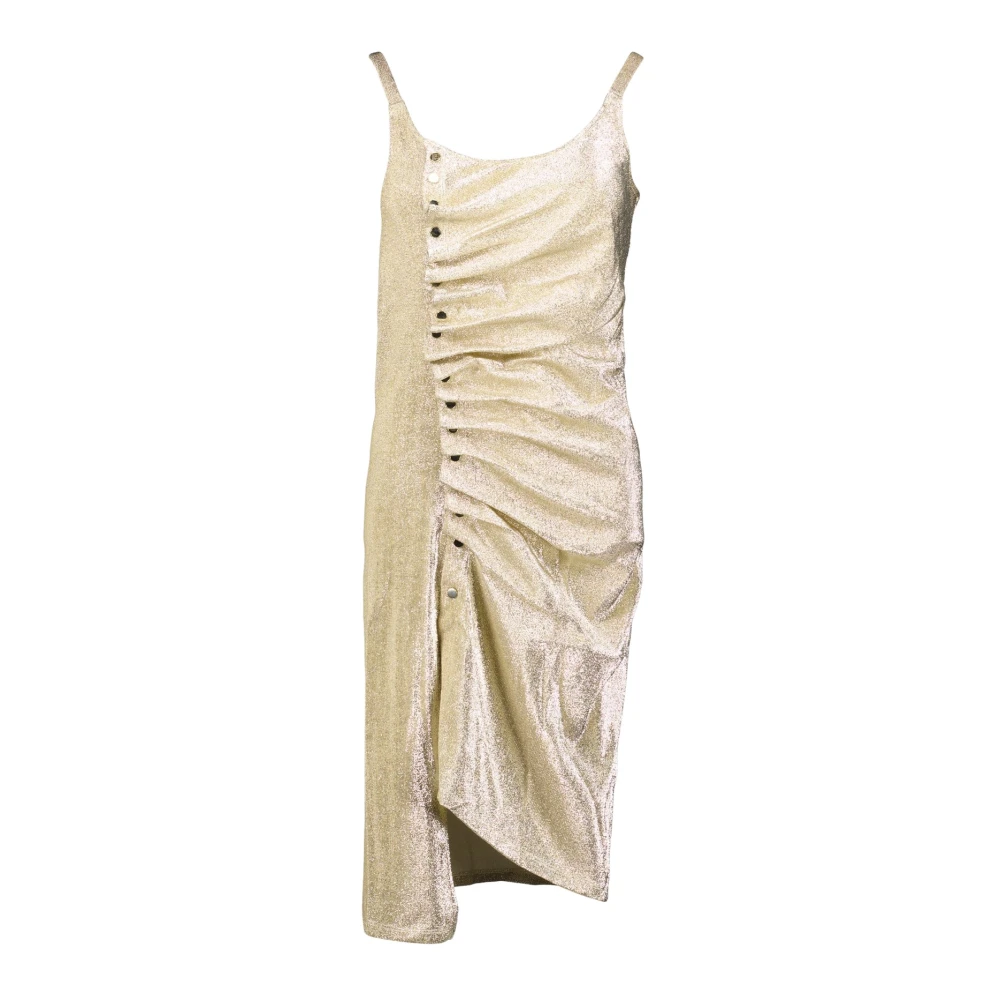 Rabanne Women's Gold Draped Lurex Dress Metallic