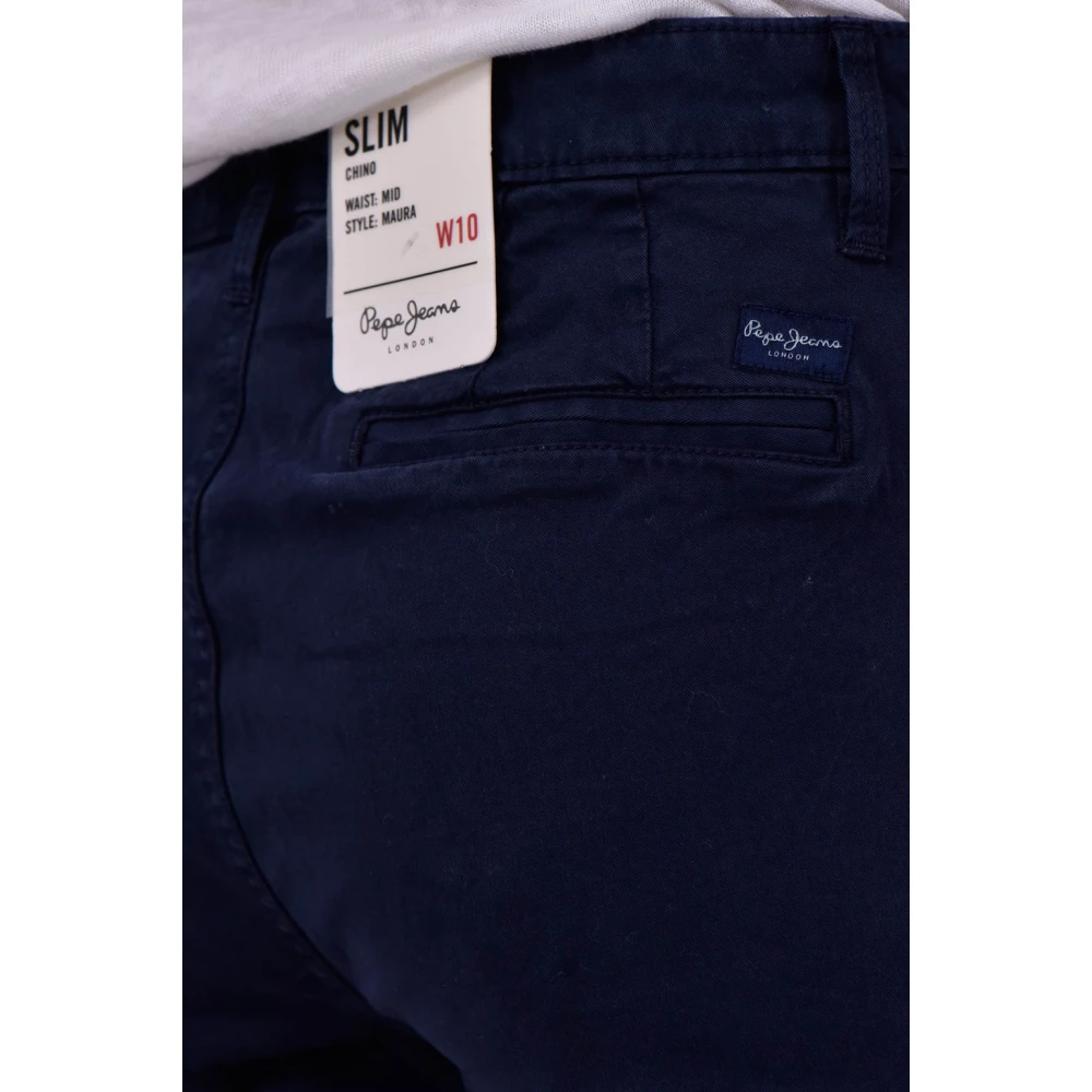 Pepe Jeans Blauwe Chino Broek Slim Fit Blue Dames