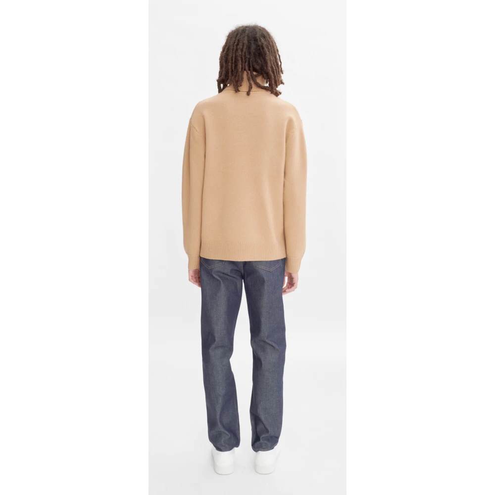 A.p.c. Kameel Wol Polo Trui Brown Heren
