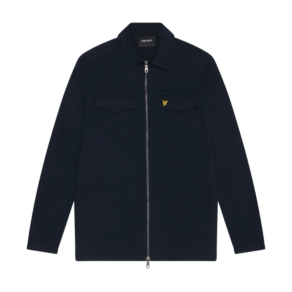 Lyle & Scott Katoenen Overshirt Geweven Shirts Blue Heren