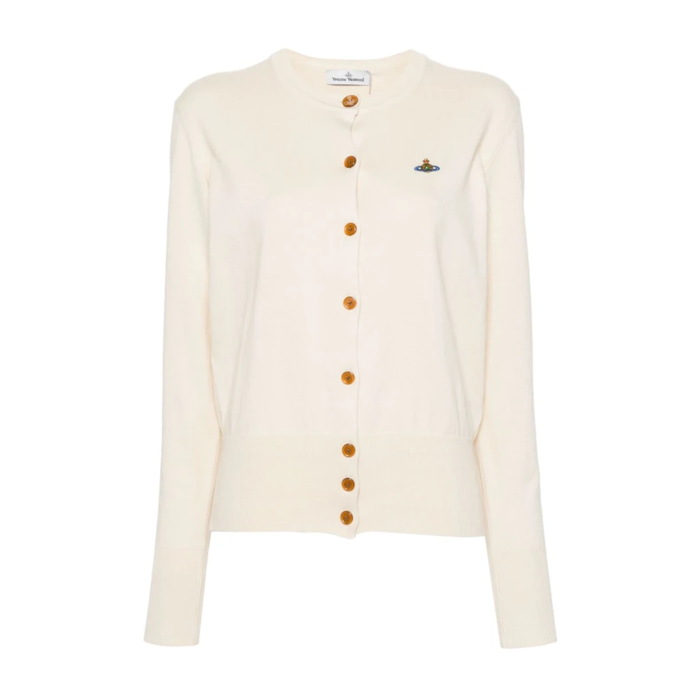 Vivienne Westwood Off-White Gebreide Trui met Orb Logo White Dames
