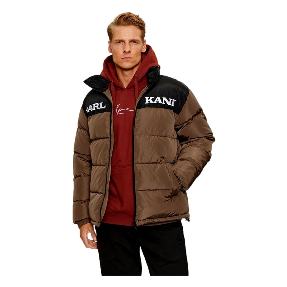 Karl Kani Retro Essential Puffer Jacket Brown Heren