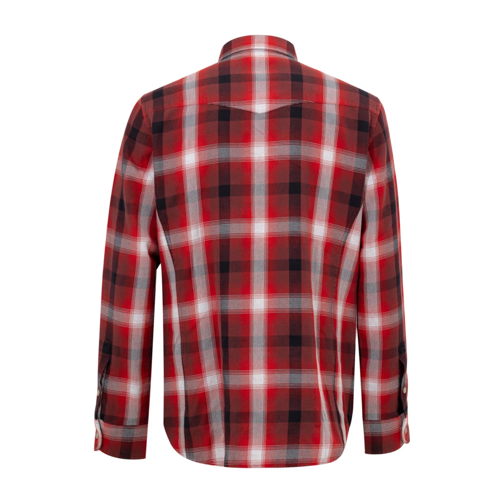 Tom Ford Rood en wit geruite katoenen overhemd Red Heren