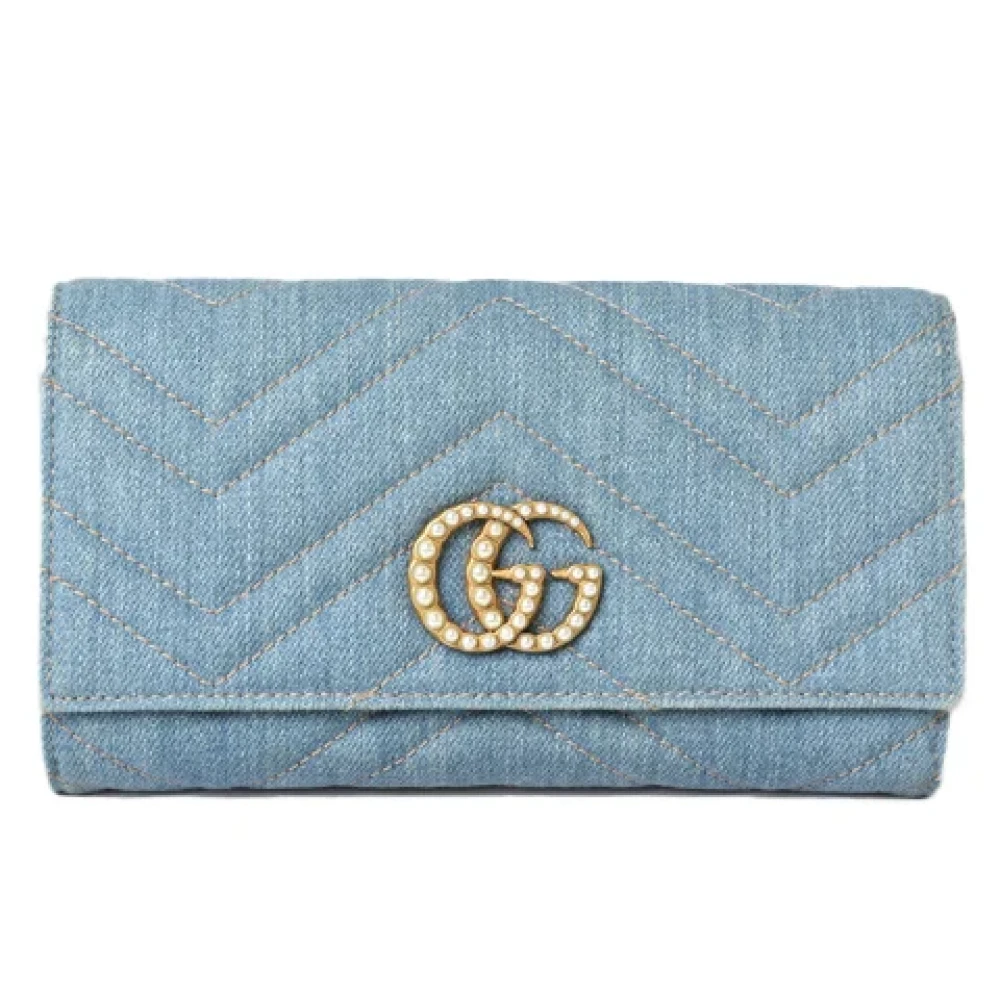 Gucci Vintage Pre-owned Canvas wallets Blue Dames