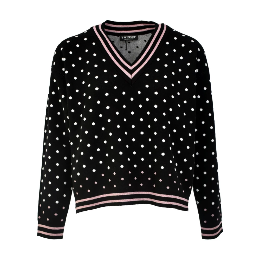 Twinset Romantische V-hals Sweater met stippen Multicolor Heren