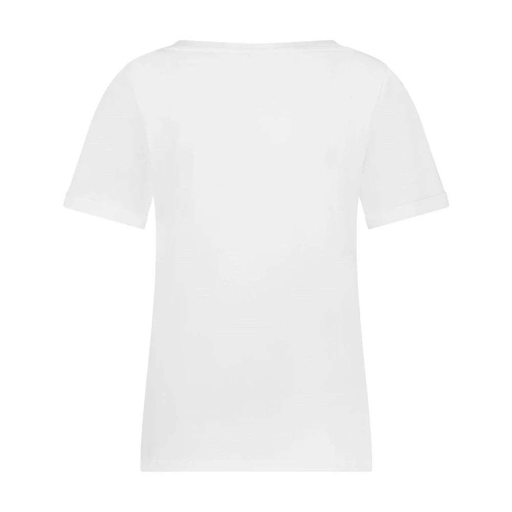Red Button Tee met Temmy Logo White Dames