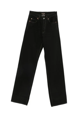 V-midja jeans med vida ben