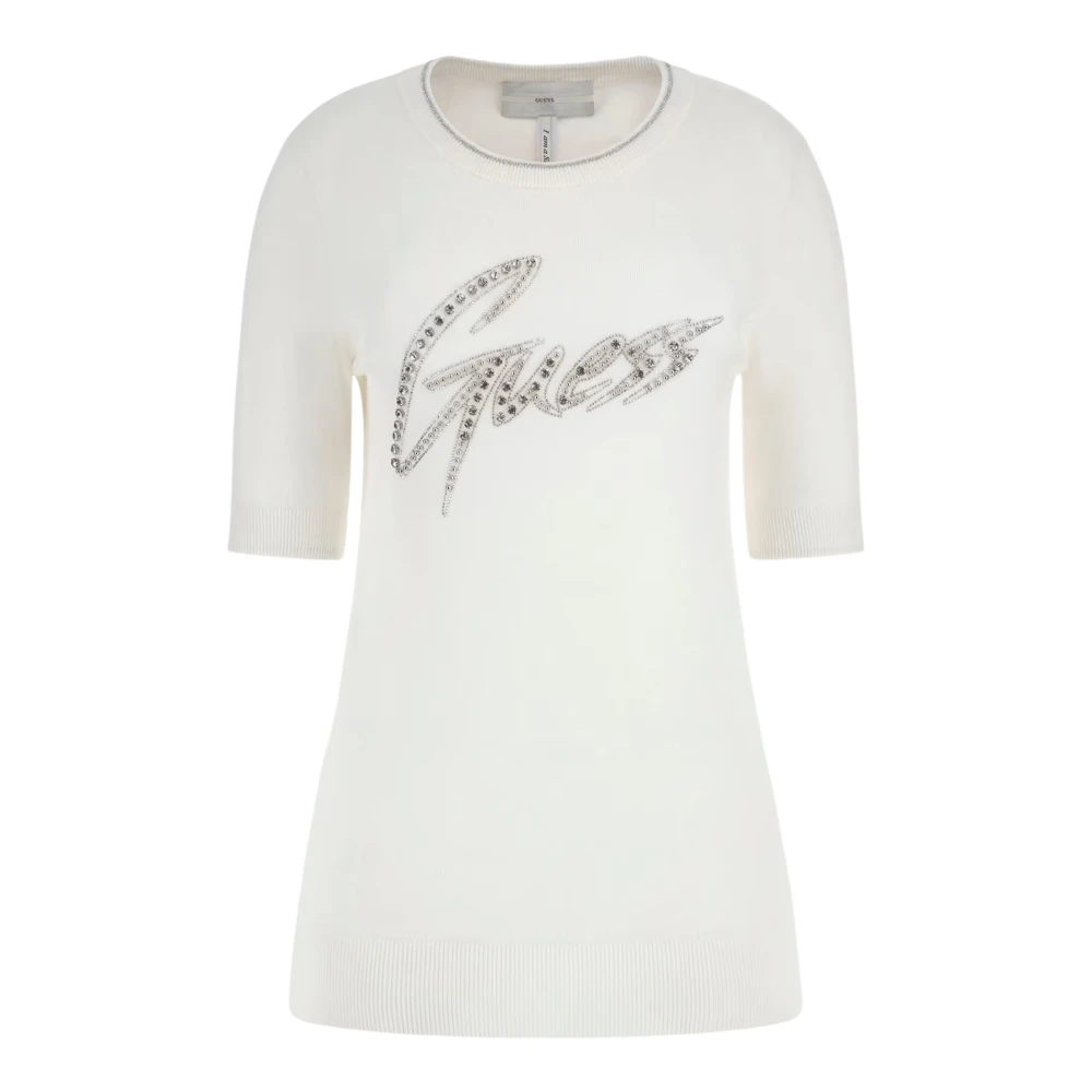 Guess Elegante Logo Sweatertop voor dames Beige Dames
