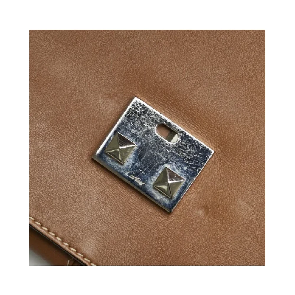 Cartier Vintage Pre-owned Leather handbags Brown Heren