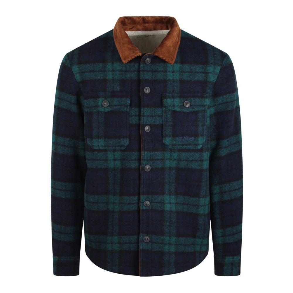 MC2 Saint Barth Tartan Wollen Jas Green Heren