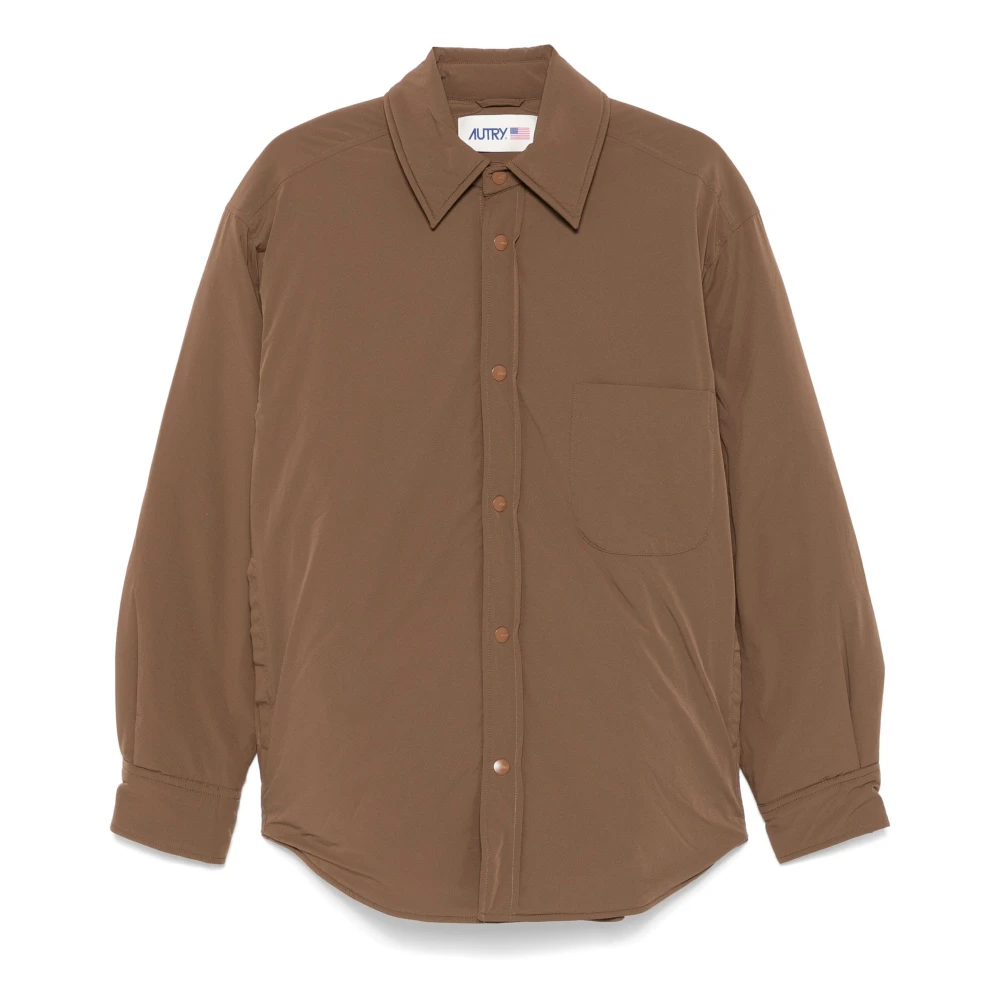 Autry Bruine Nylon Overshirt Jas Brown Heren