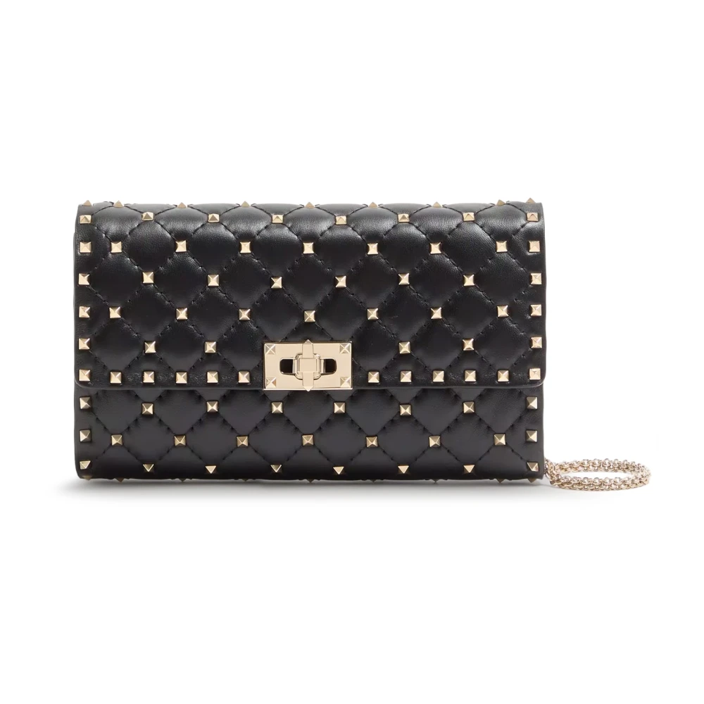 Valentino Garavani , Cross Body Bags, Female, Black, One Size, Rockstud Spike Chain Crossbody Bag