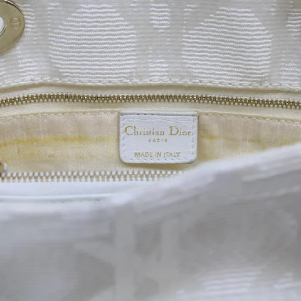 Dior Vintage Pre-owned Canvas handbags White Dames