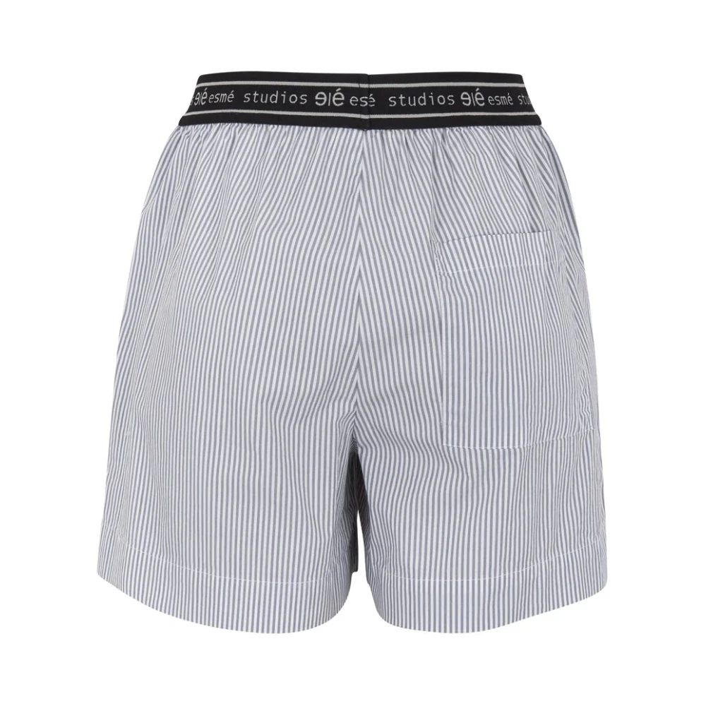 Esmé Studios Logo Elastische Oversized Katoenen Shorts Gray Dames