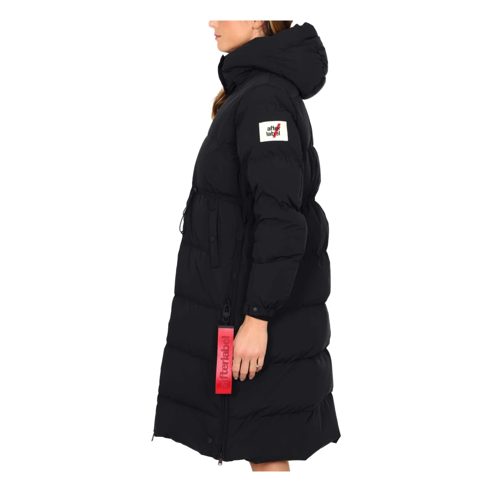 Afterlabel Lange gewatteerde winterjas zwart Black Dames