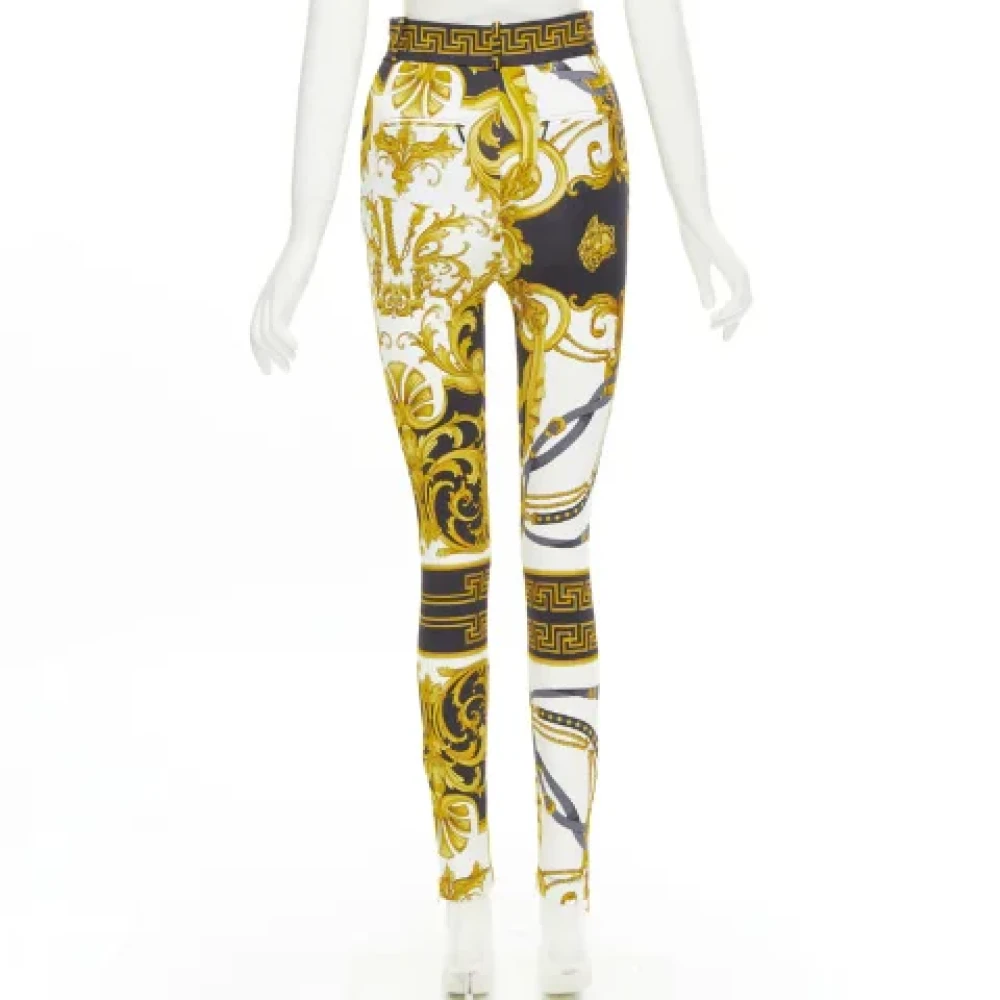 Versace Pre-owned Viscose bottoms Yellow Dames