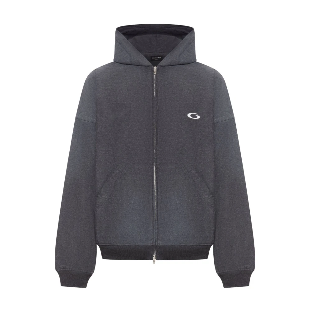 Balenciaga Men's Gray Trompe L'oeil Sweatshirt - Zip-Throughs - M - Sweatshirts & Hoodies