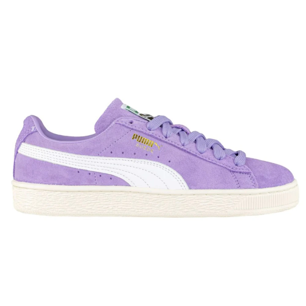 Puma Men's Purple Sneakers,, Lilac Leather Trainers Size 4 Uk