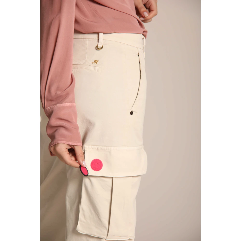 Mason's Cargo broek Victoria in keperstof rechte pasvorm Beige Dames