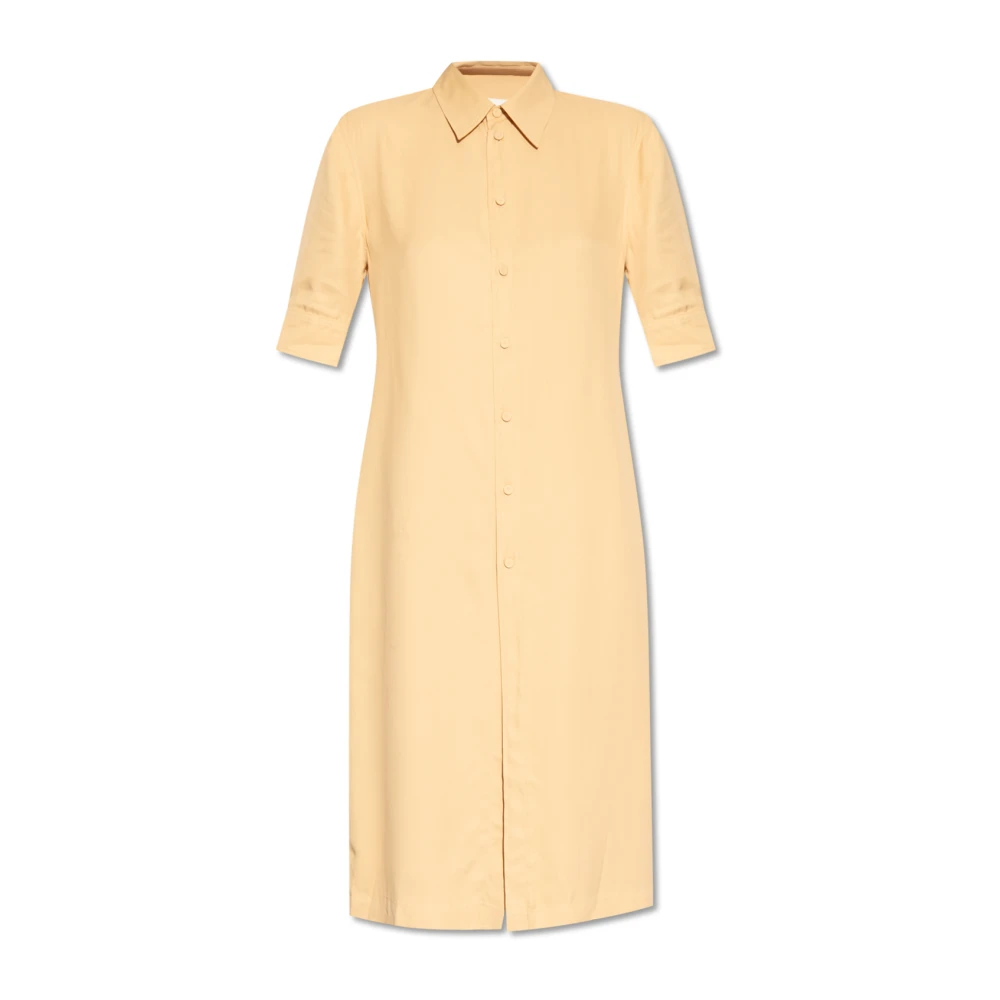 Jil Sander Women's Beige Shirt Dresses, Xs, Dress With Short Sleeves