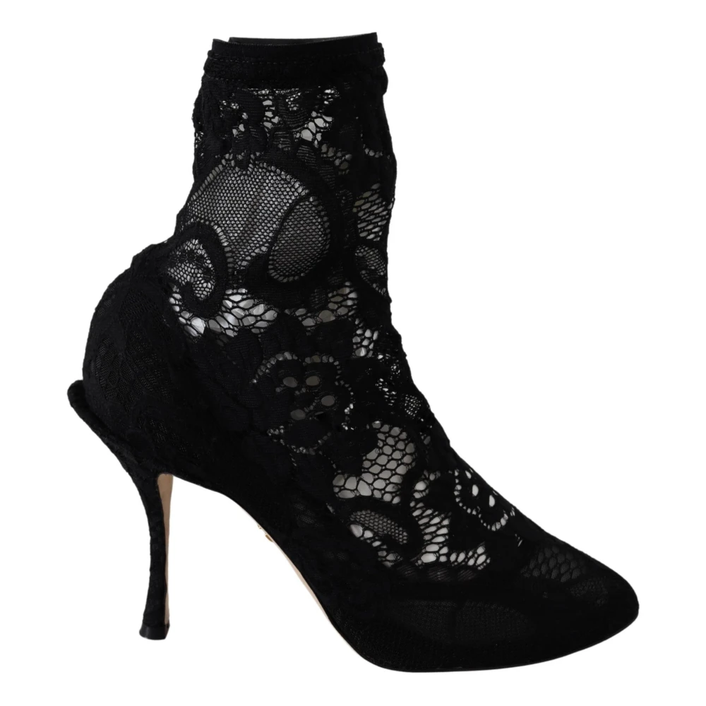 Dolce & Gabbana Kanten Sokken Pumps Laarzen Black Dames