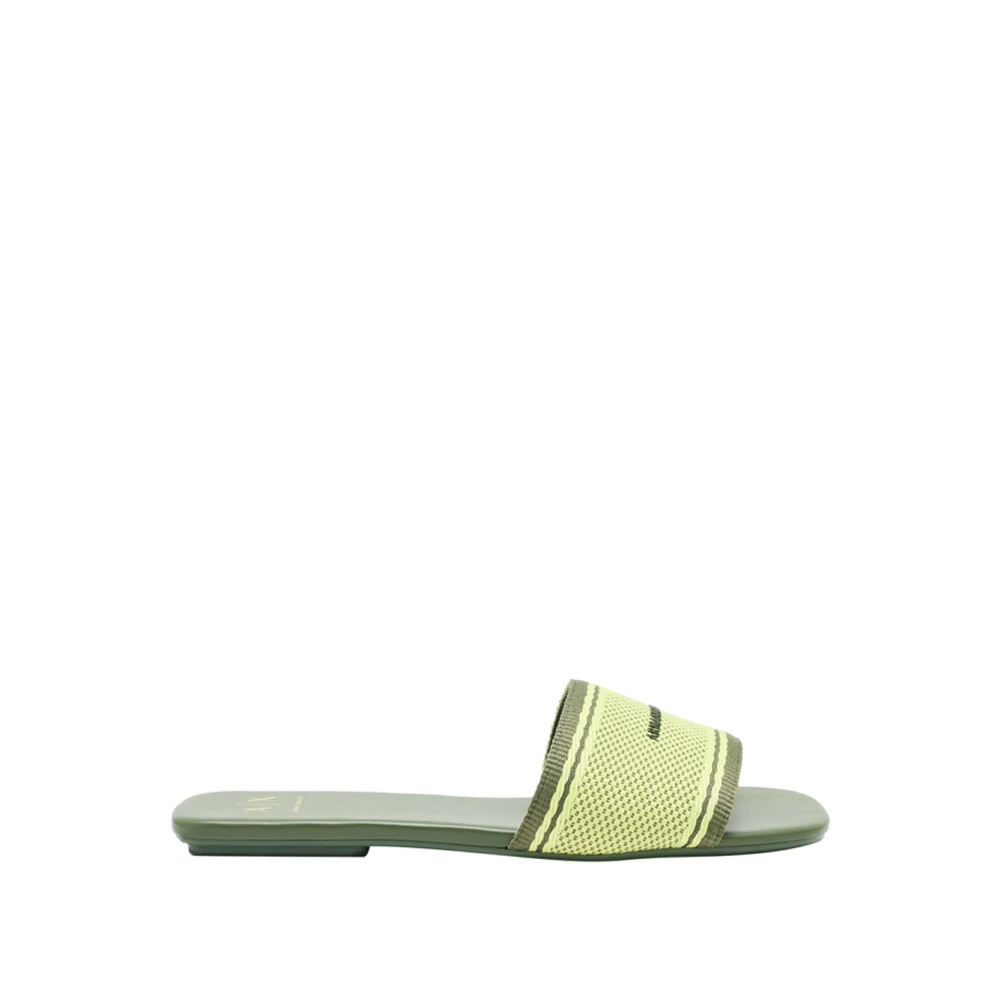 Armani Exchange Femme Vert Chaussures, Taille: 38 Eu Slippers
