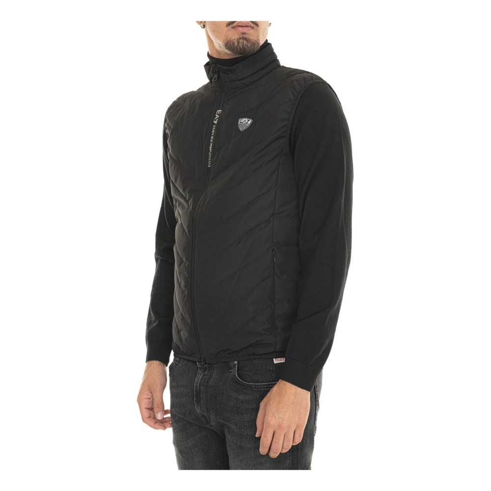 Emporio Armani EA7 Gewatteerde Vest met Zijlogo Black Heren