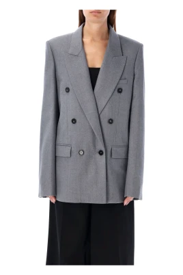 Double-Breasted Blazer Ljusgråmelerad