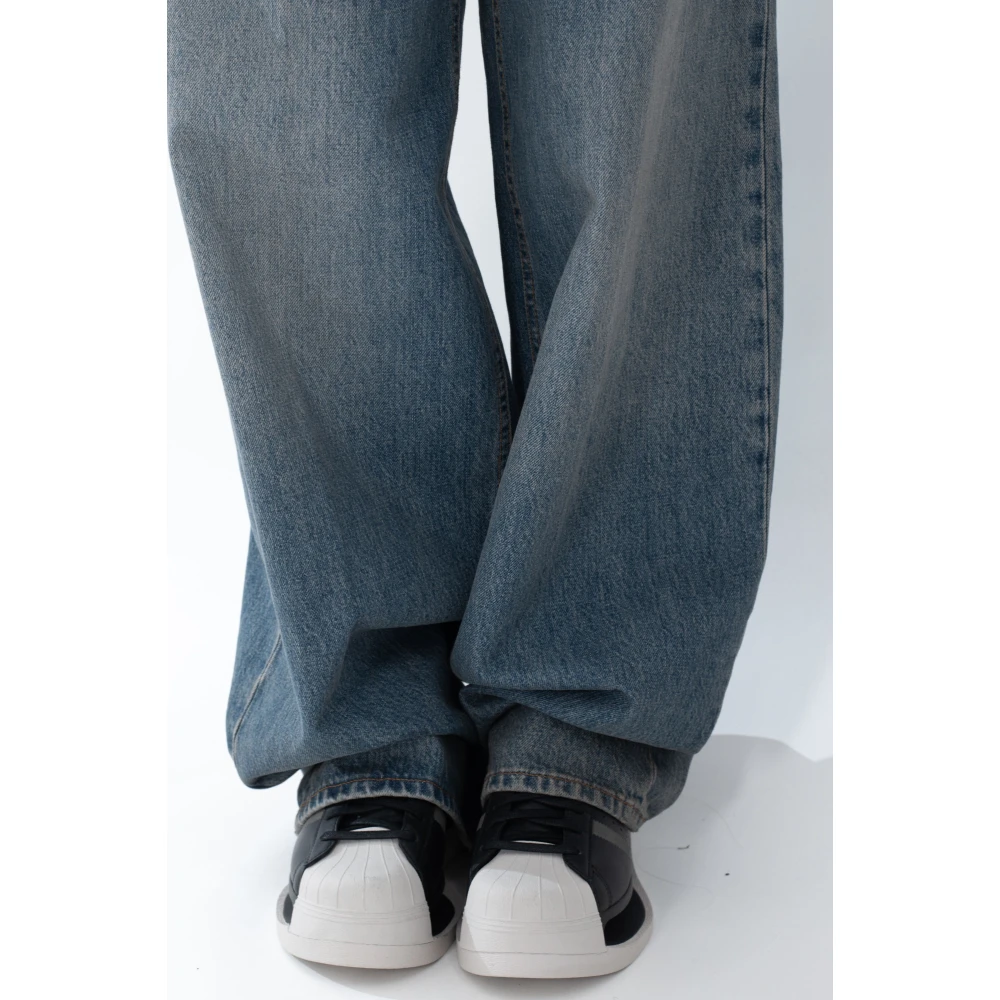 Haikure Oil Wash Loose Jeans Blue Dames