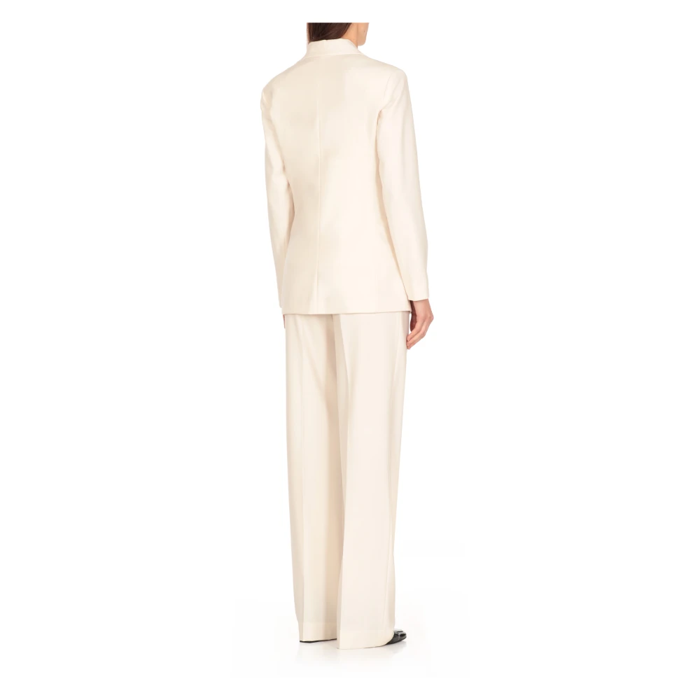 Antonelli Firenze Ivoor Double-Breasted Blazer voor Vrouw Beige Dames