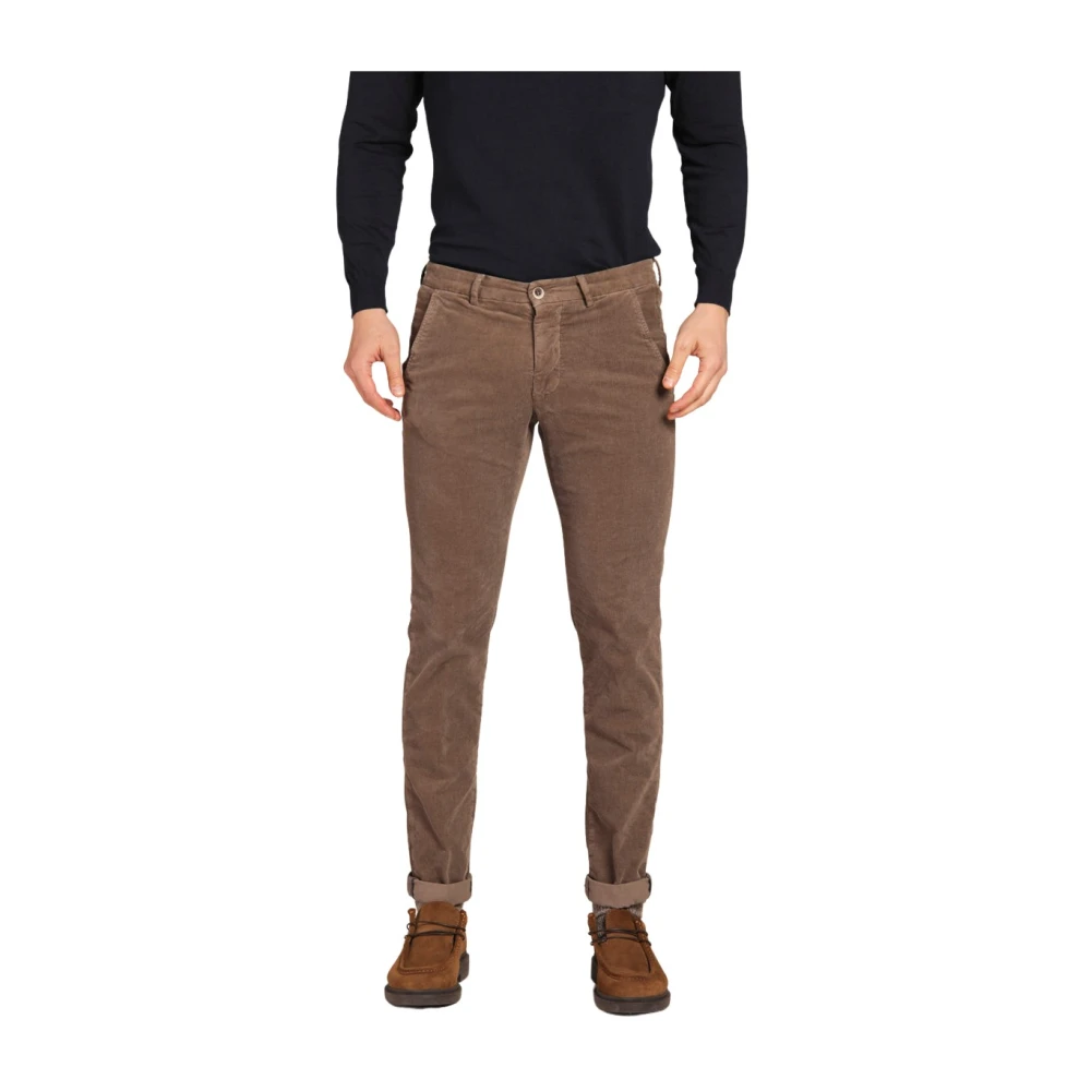 Mason's Slim Fit Fluwelen Chino Broek Brown Heren