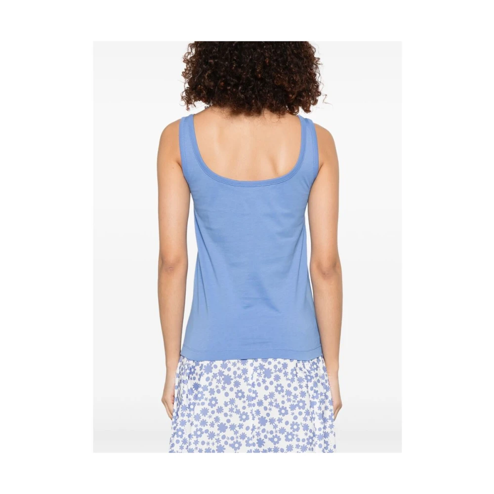Marni Blauw Mouwloos Scoop Neck T-shirt Blue Dames