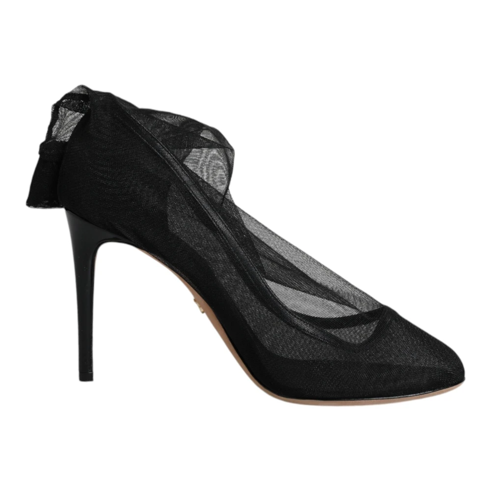 Dolce & Gabbana Women's Black Stretch Mesh Sock Boots Shoes