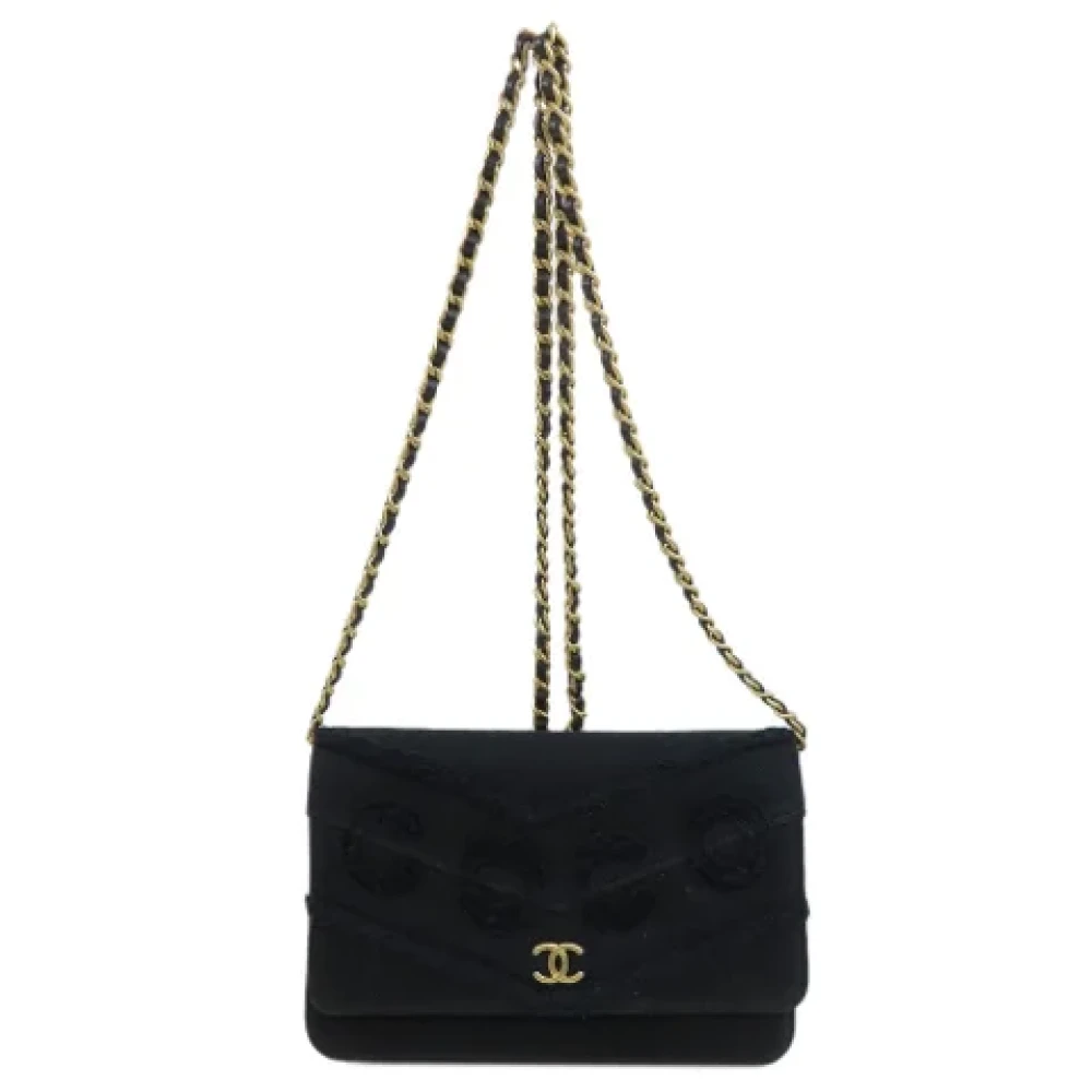 Chanel Vintage Pre-owned Canvas wallets Black Dames