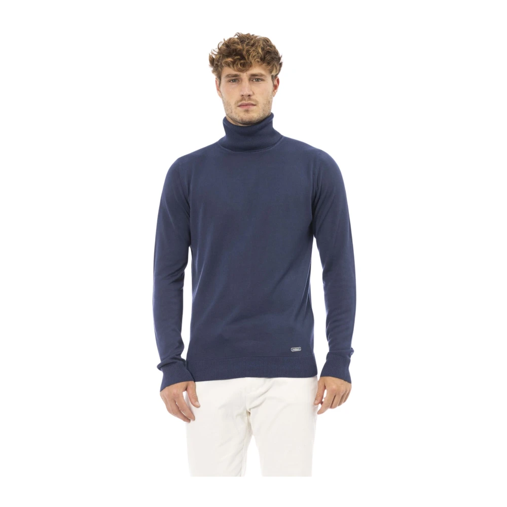 Baldinini Trendy Sweater Lange Mouwen Geribbeld Blue Heren