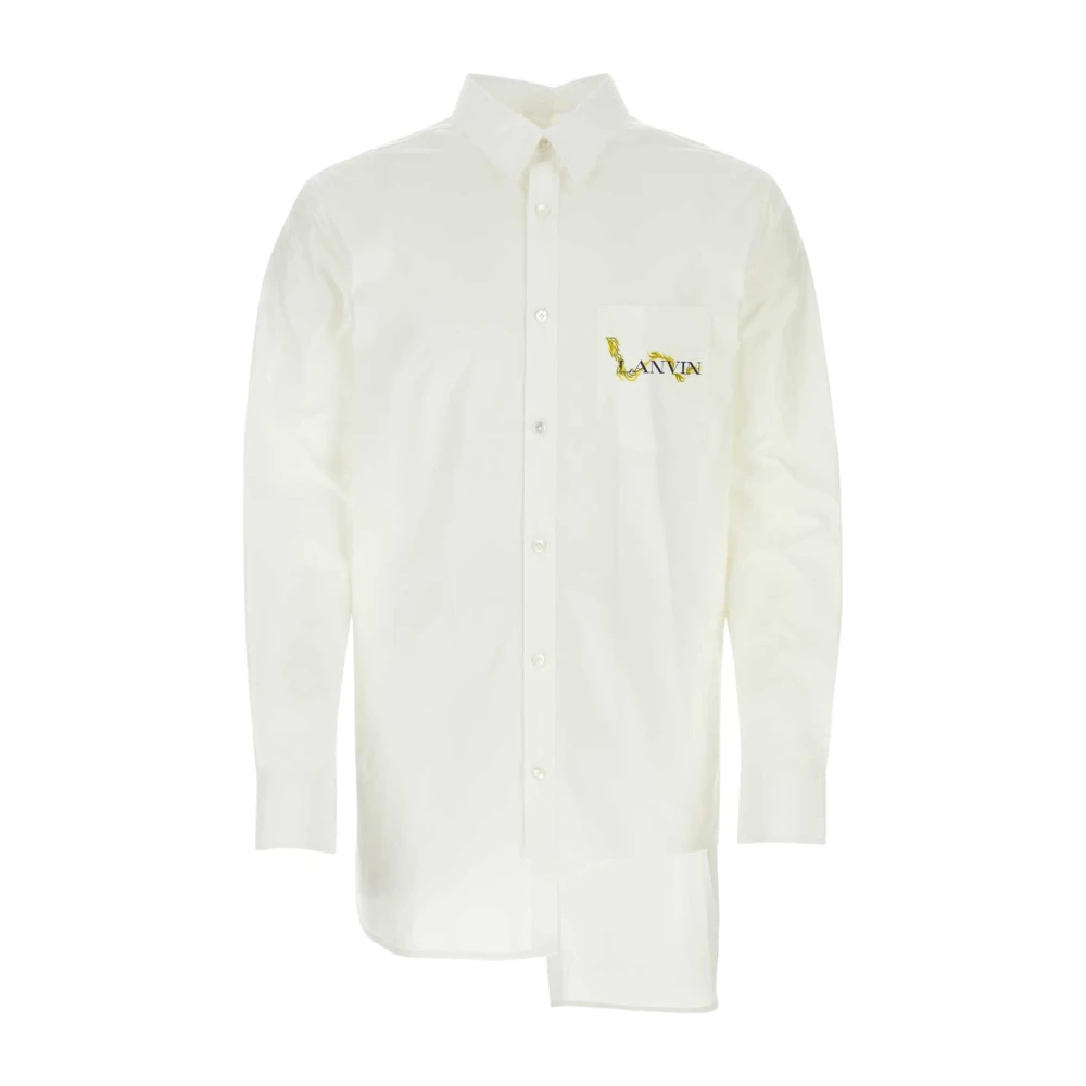 Lanvin Witte Poplin Overhemd White Heren
