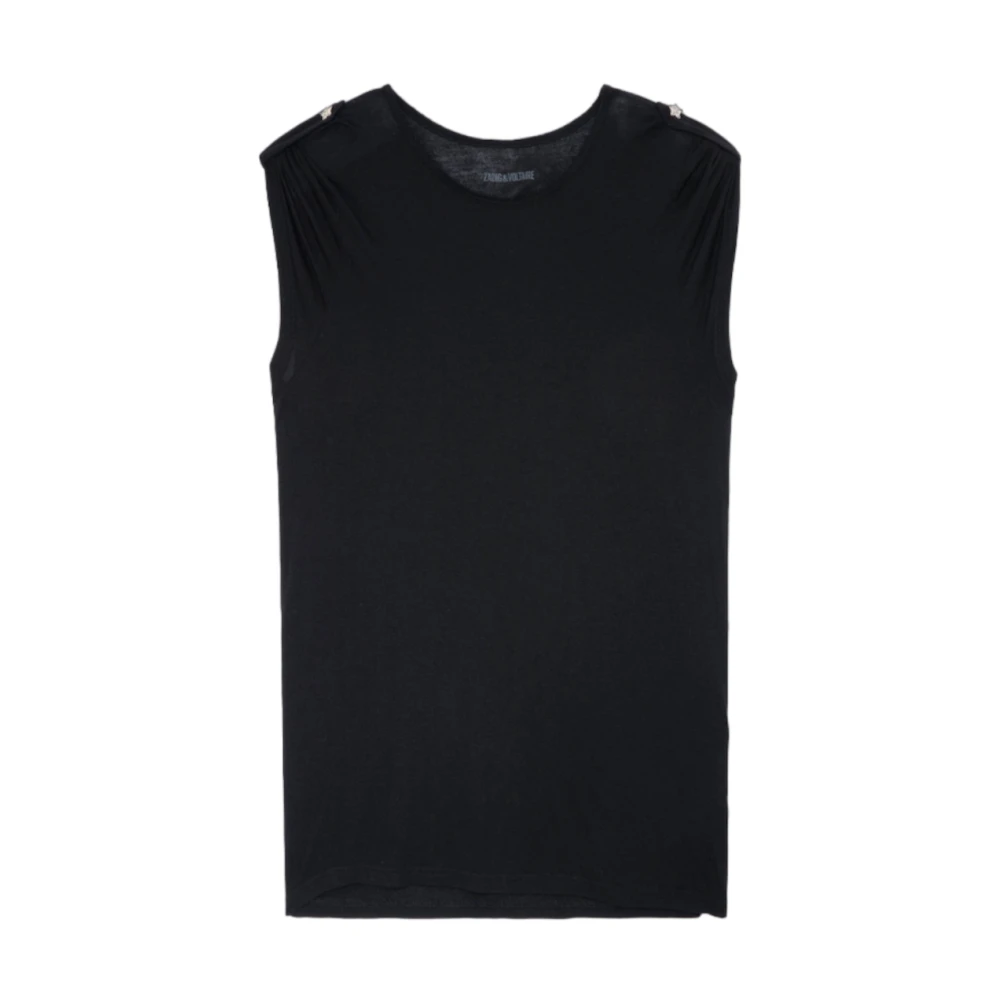 Zadig & Voltaire Zwarte sterrenknoop T-shirt voor vrouwen Black Dames