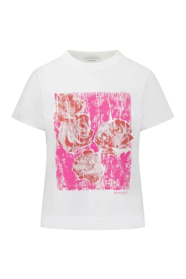 T-shirt i bomull med blomstertryck