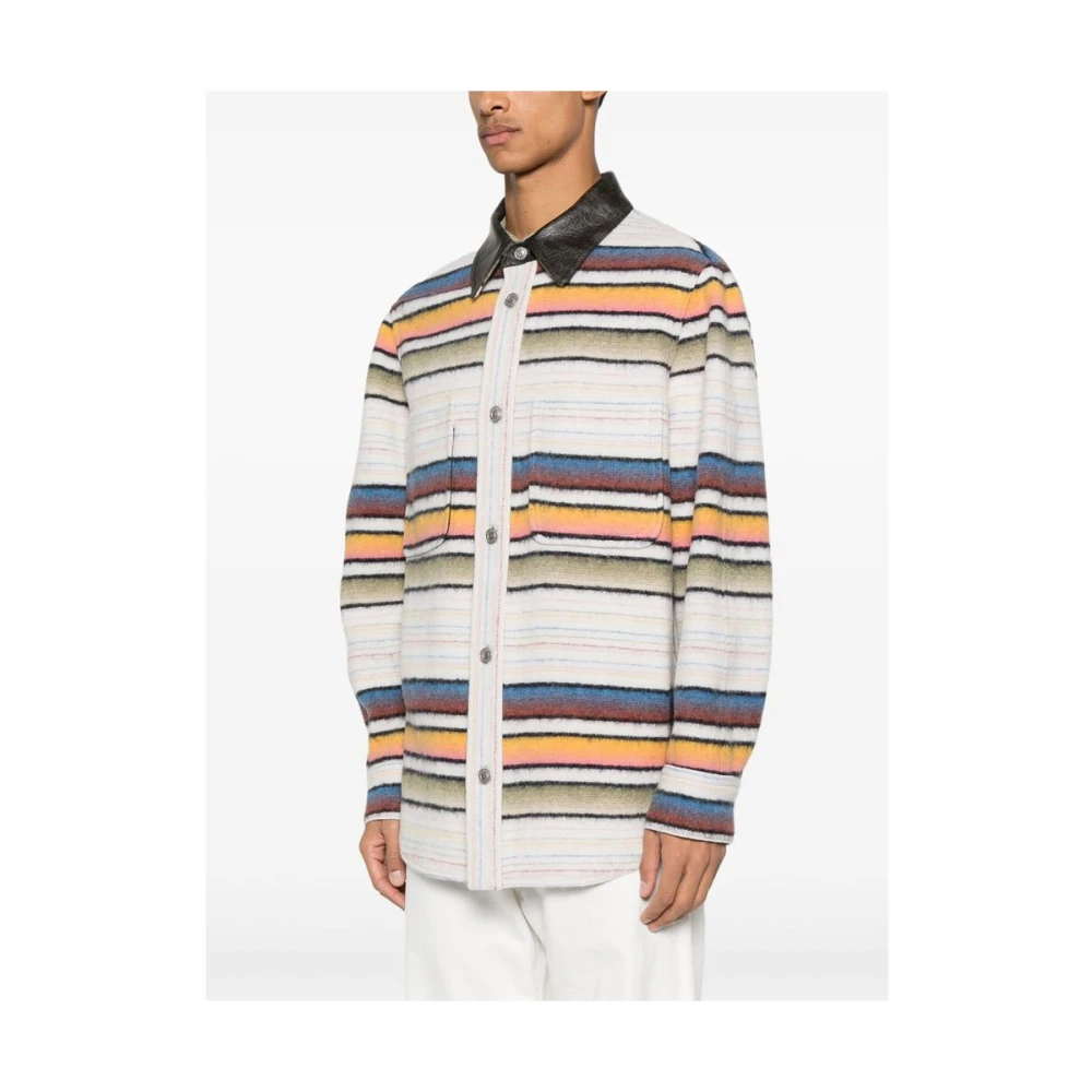 Isabel marant Beige Gestreepte Knoopsluiting Buitenkleding Multicolor Heren