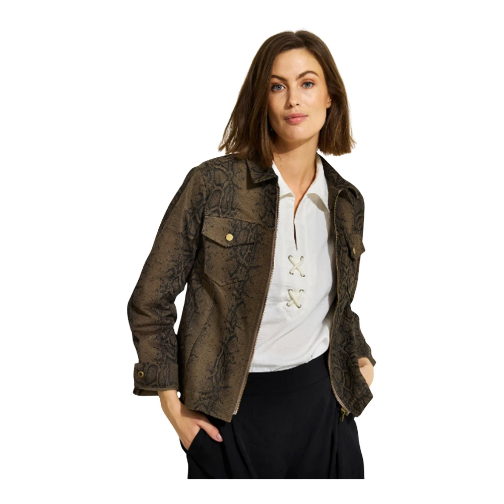IN Front Stijlvolle Mary Jane Jacket Blazer Brown Dames