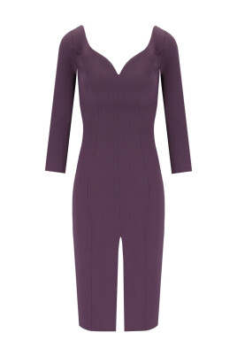 robe-sheath-violette-avec-detail-logo