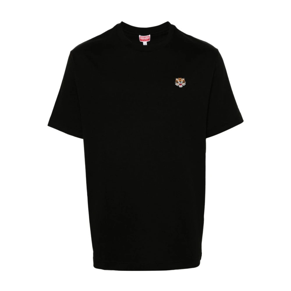 Kenzo Zwarte Tiger Patch Crew Neck T-shirt Black Heren