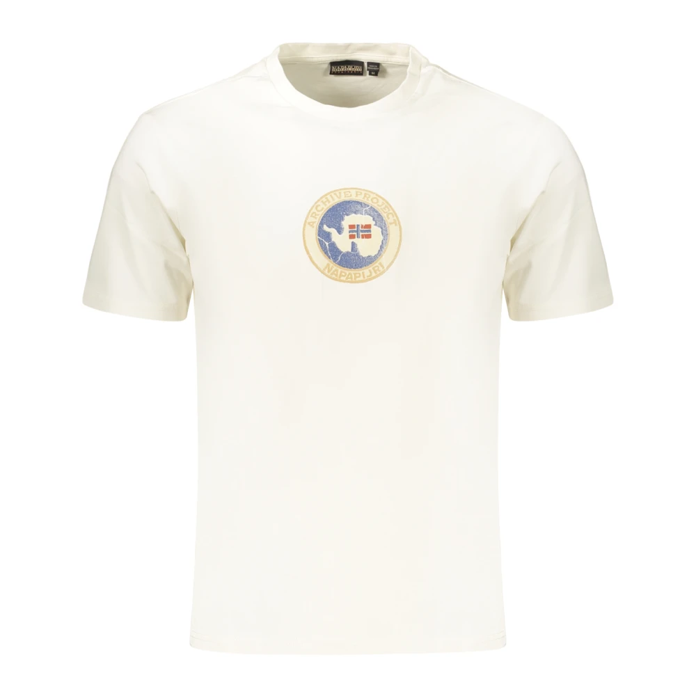 Napapijri Men's White T-Shirts, 3XL, Short-Sleeved T-Shirt