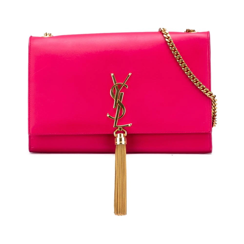 Saint Laurent Vintage Women's Pink Pre-Owned Chain Shoulder Bag