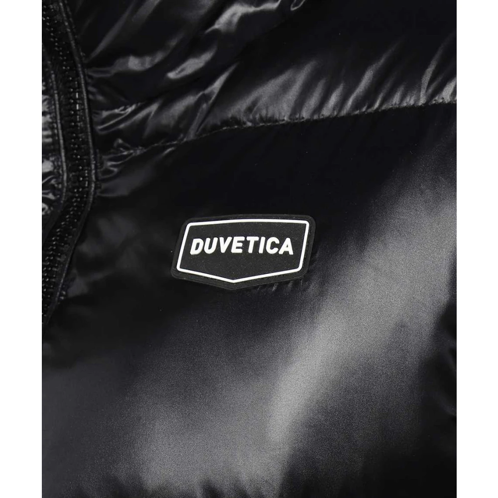 duvetica Lange Donsjas met Opstaande Kraag Black Dames