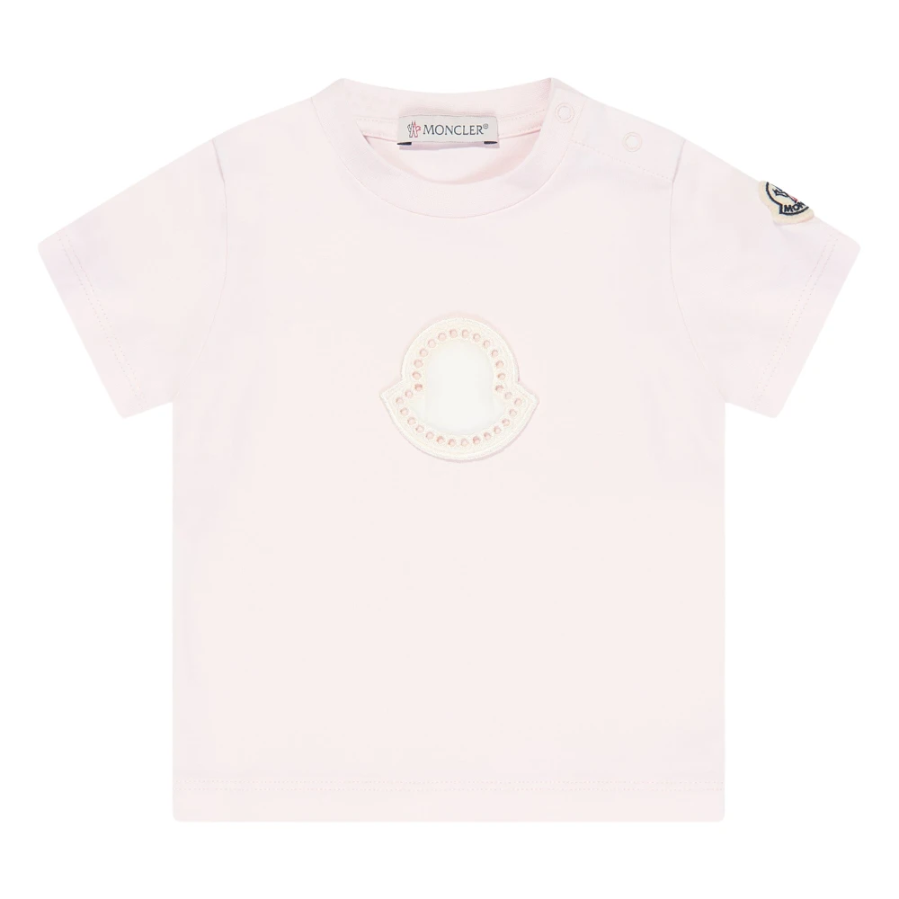 Moncler Girls Pink T-Shirts,, Baby Logo T-Shirt In Size 2 Y