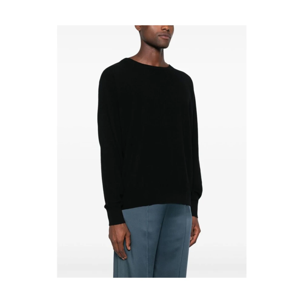 Dries Van Noten Zwarte Kasjmier Gebreide Trui Black Heren