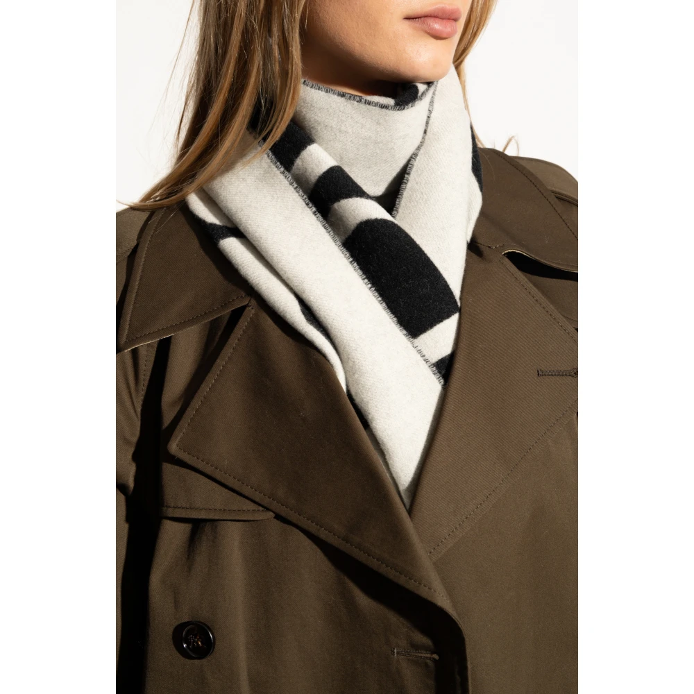 Burberry Wollen sjaal met logo Black Unisex