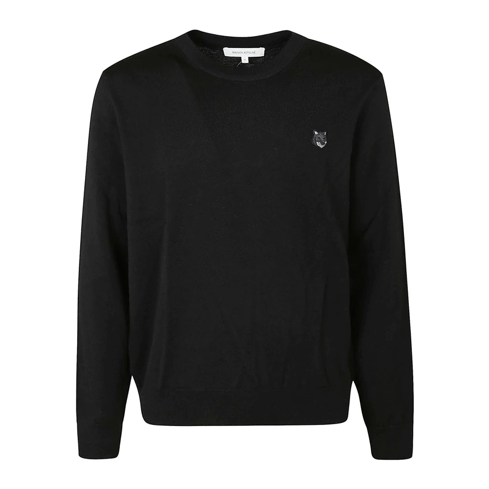 Maison Kitsuné Vos Hoofd Patch Trui Black Heren