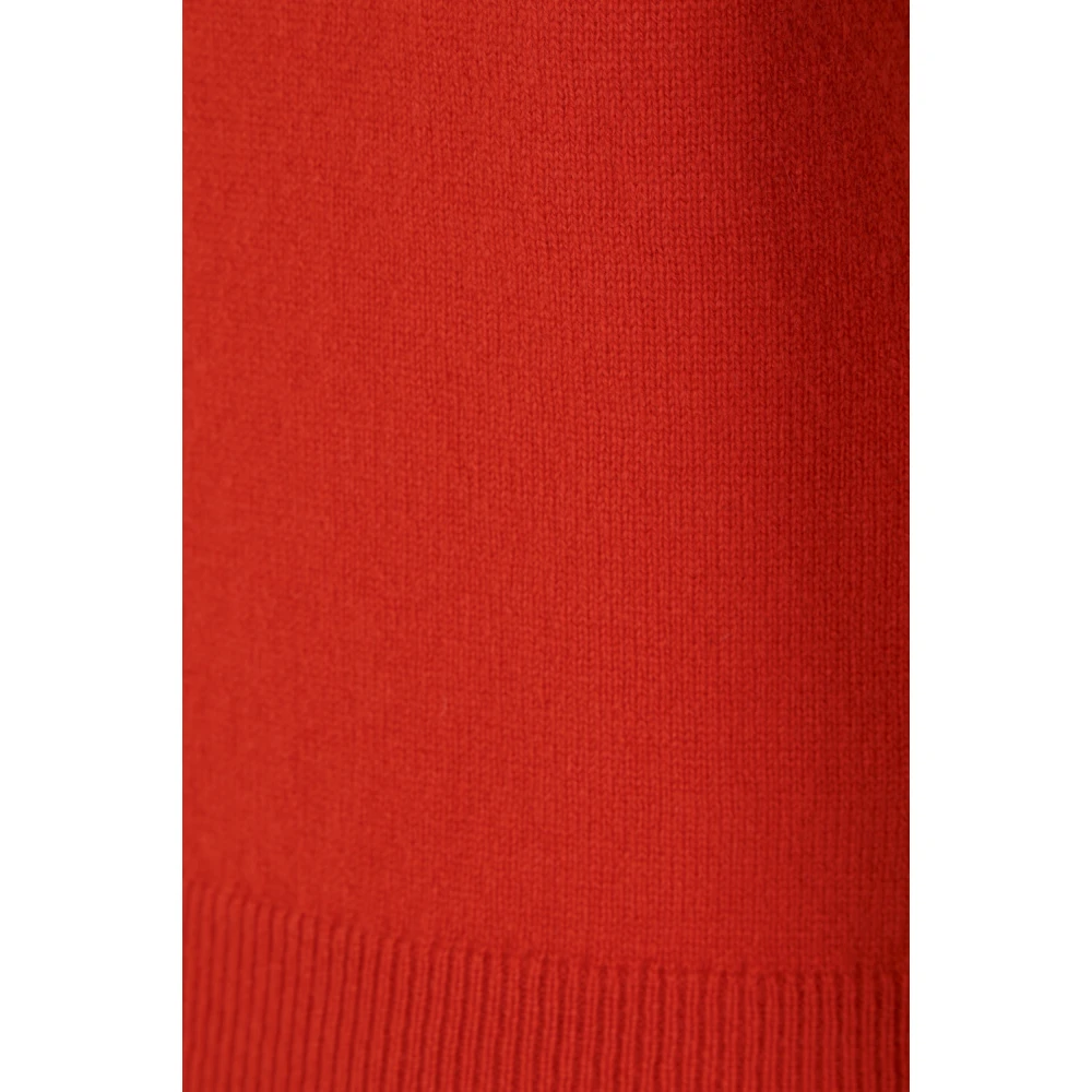 Comme des Garçons Rode Cashmere Trui Hoge Hals Geribbeld Red Dames
